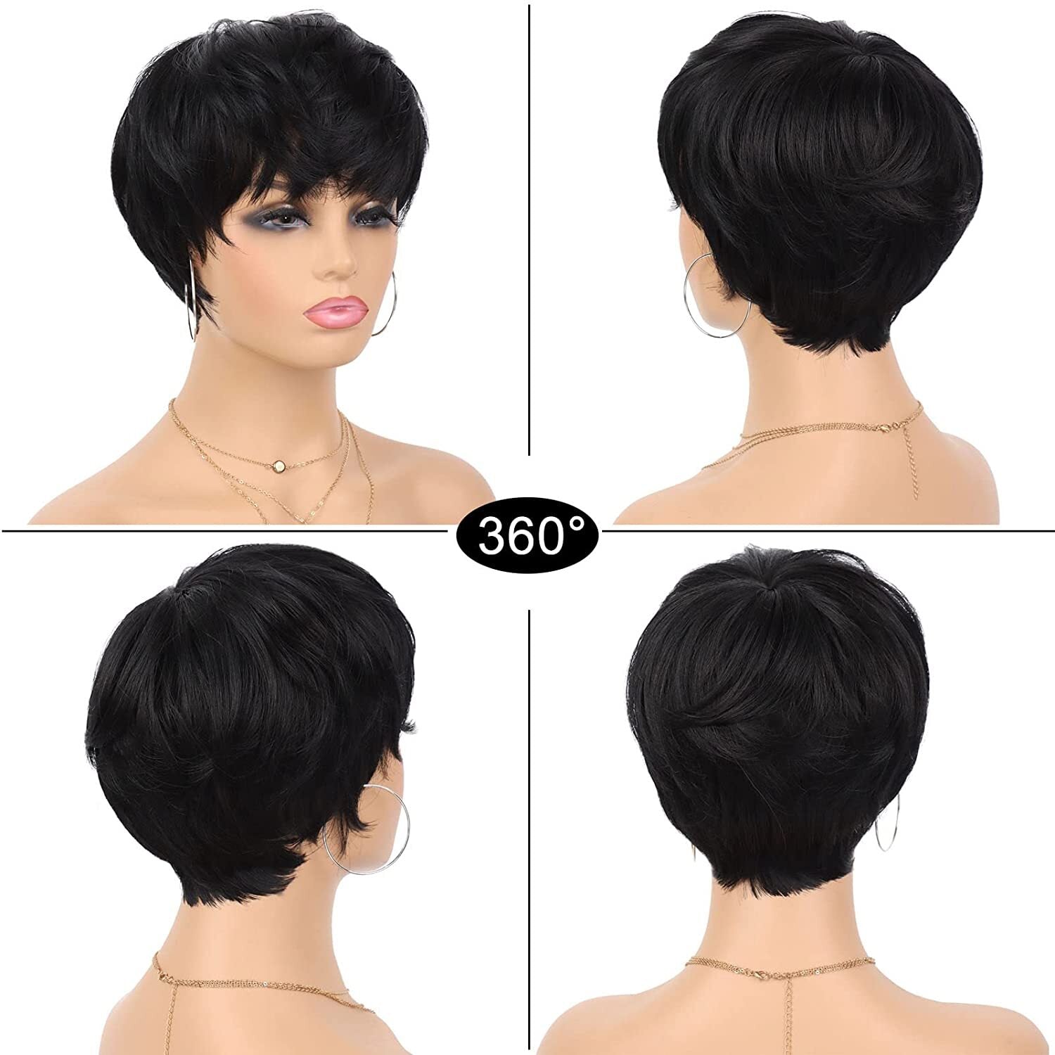 Elf hair wig Female hairstyle natural wig synthetic hair