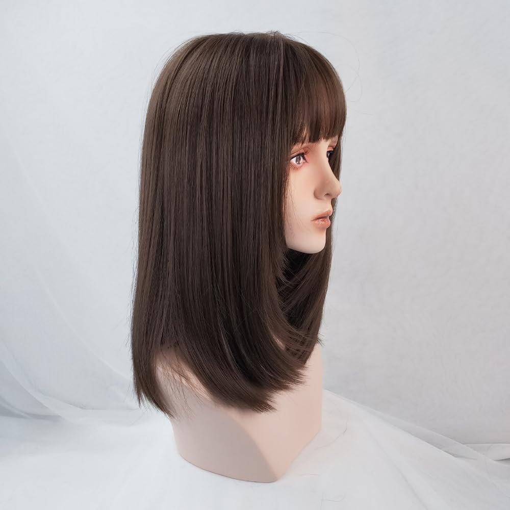 Short bob wig straight synthetic wig girl daily use wig