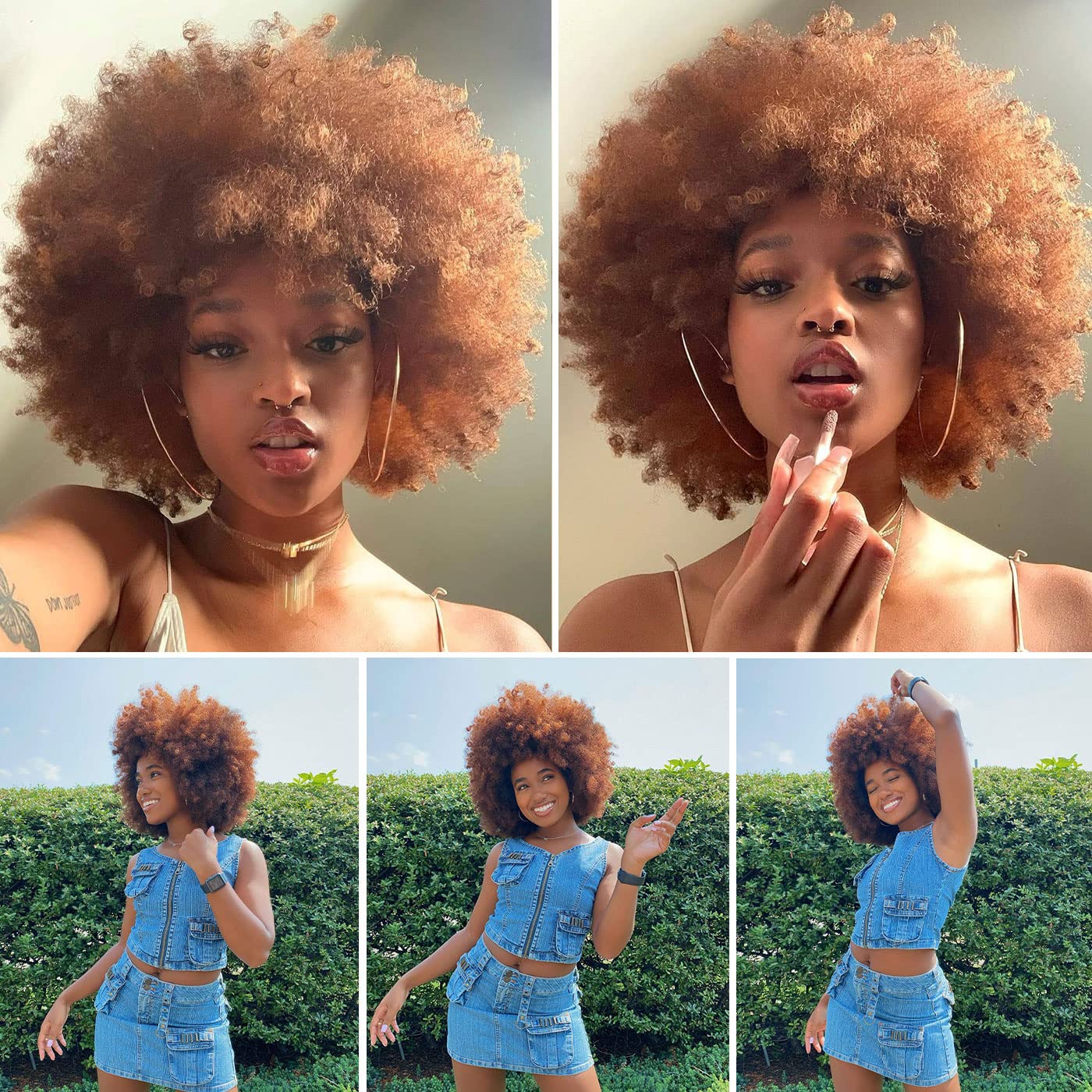 Women's curly hair wigs in the 70s synthetic hair