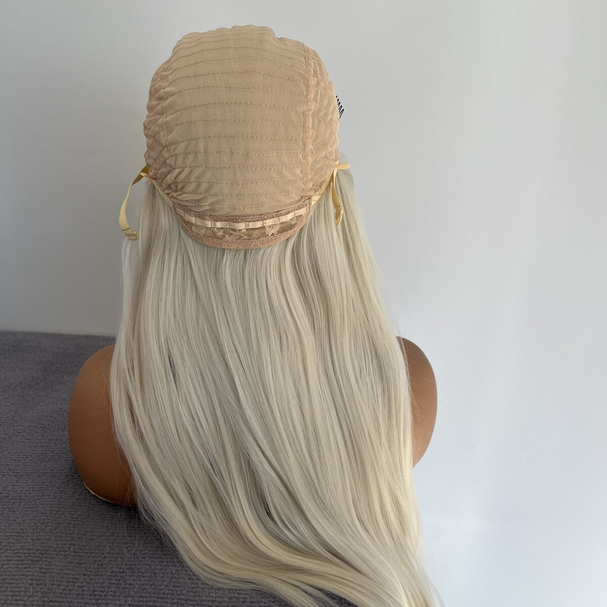 Synthetic hair front wigs long straight platinum hair