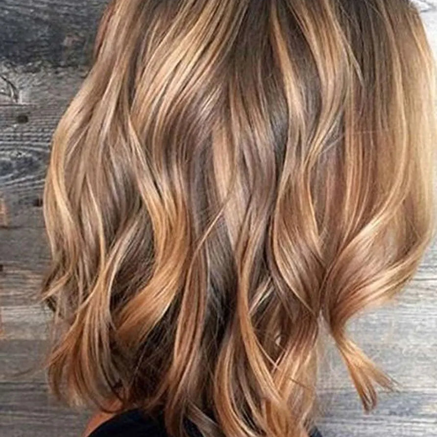 Shoulder Length Loose Wavy Synthetic Hair Capless Wigs 16 Inches