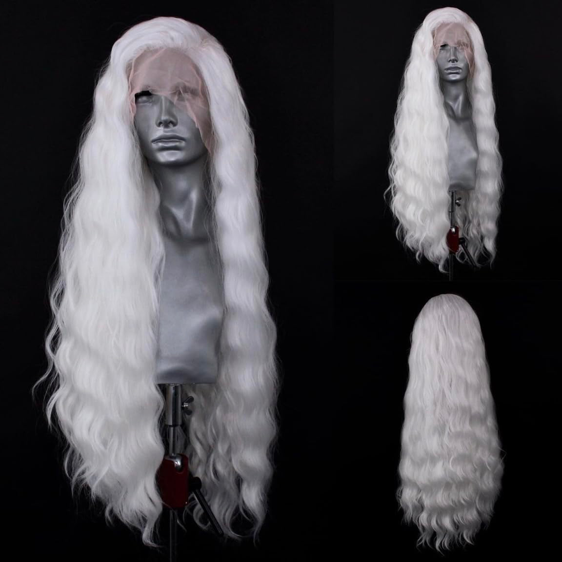 Blonde Long Wavy Synthetic Lace Front Wig Middle Part Lace Wigs Synthetic Hair Wig for Women Daily Party Wig