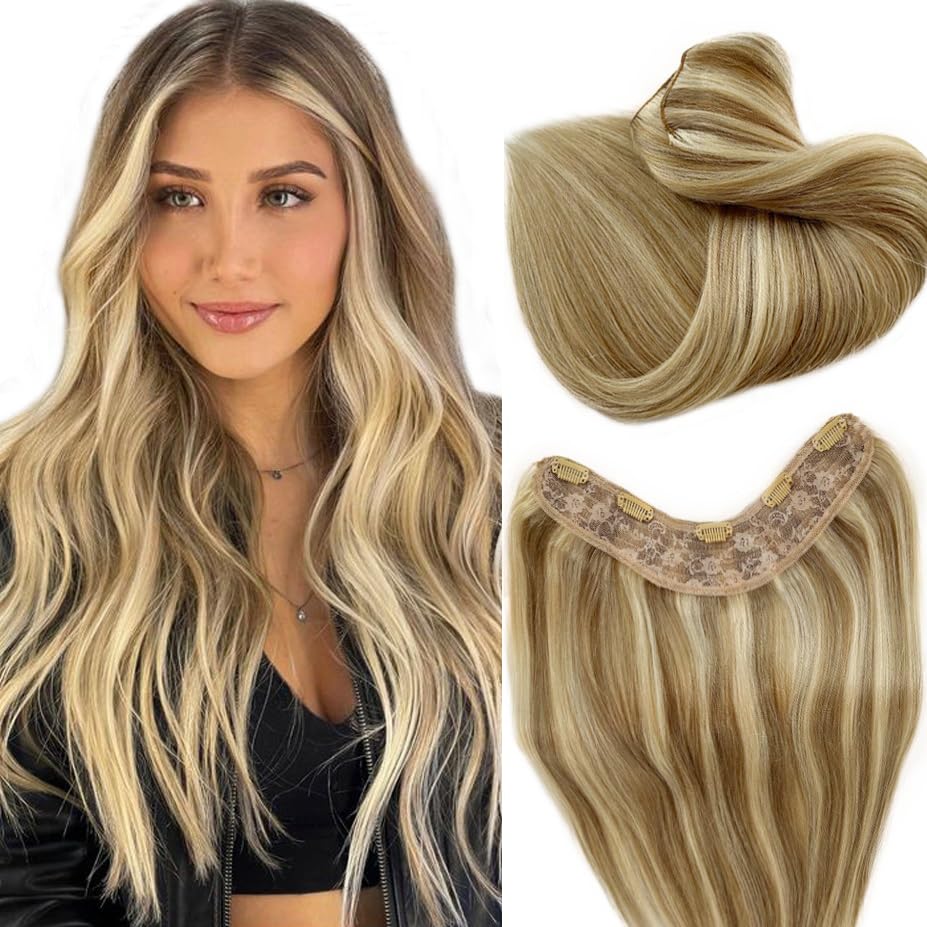 Clip hair extension wig for women with thin hair 22 inches