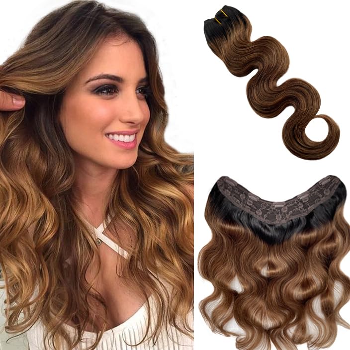 Clip hair extension wig for women with thin hair 22 inches