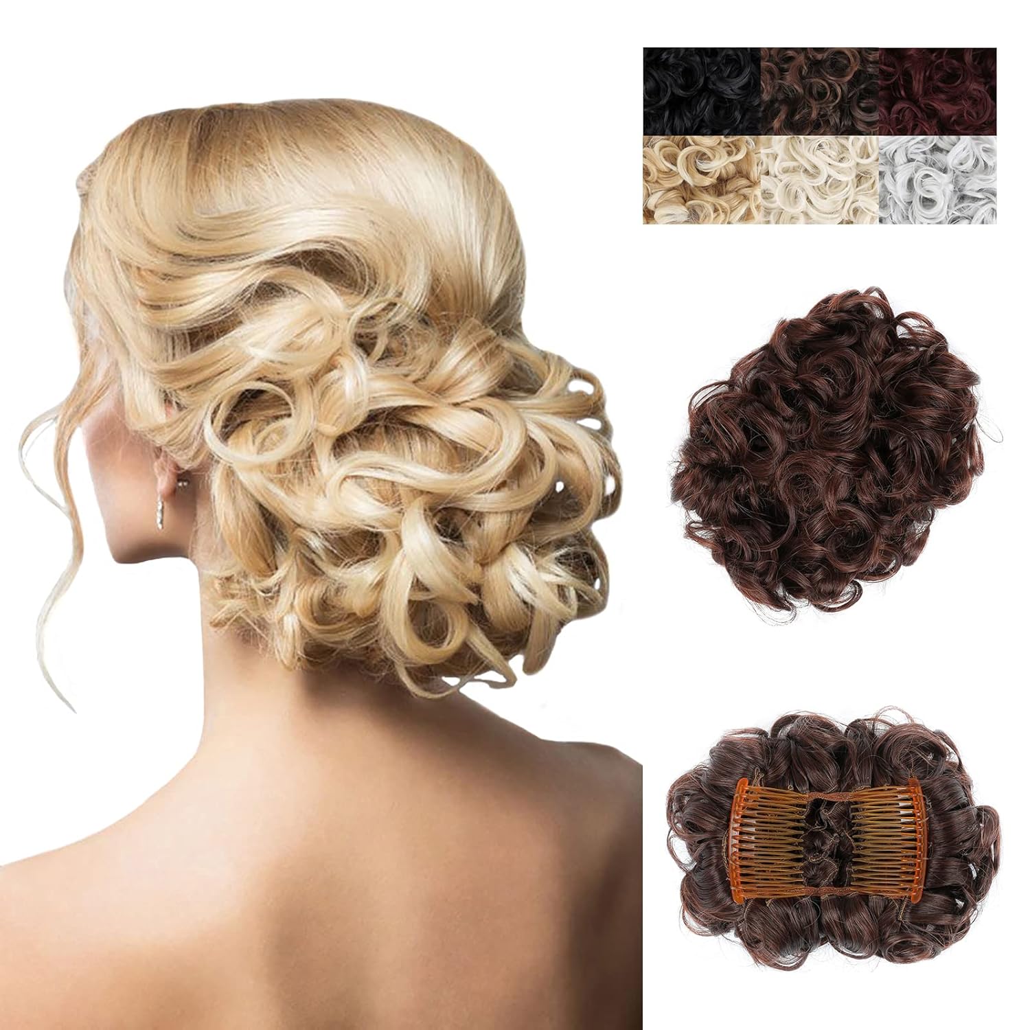 Messy Curly Hair Extensions Clip-in Ponytail Women Synthetic Wig