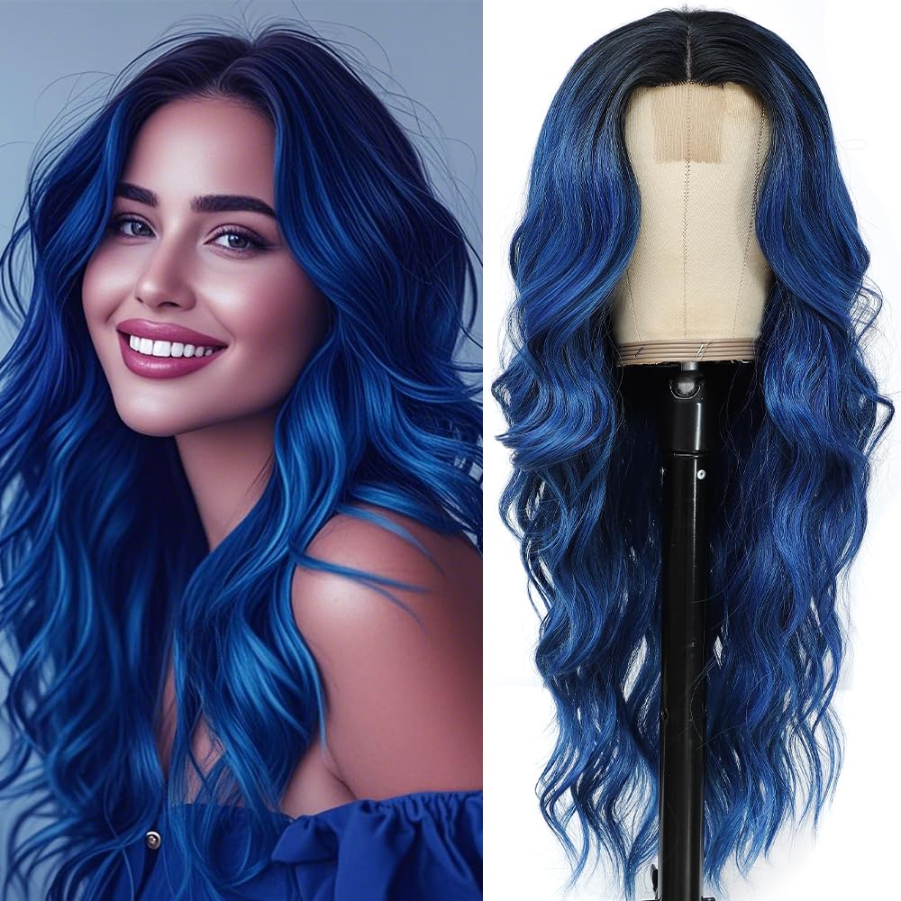 Long Wavy Middle Parted Synthetic Wig 26 Inch
