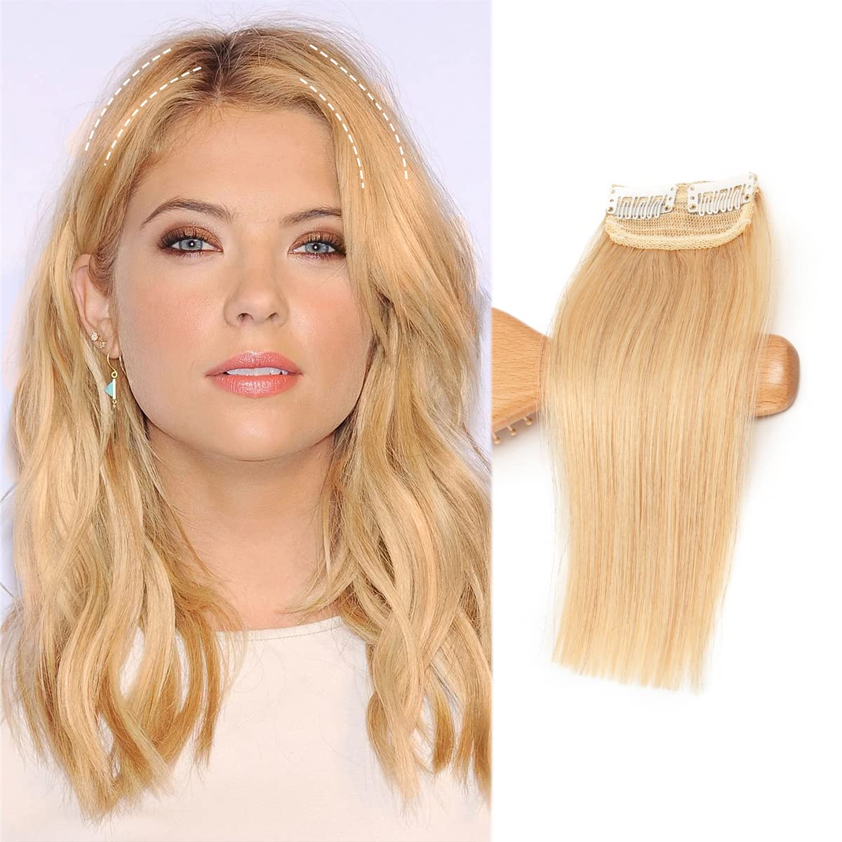 Invisible Clip-in Hair Extensions Double Weft One-piece Synthetic Wigs