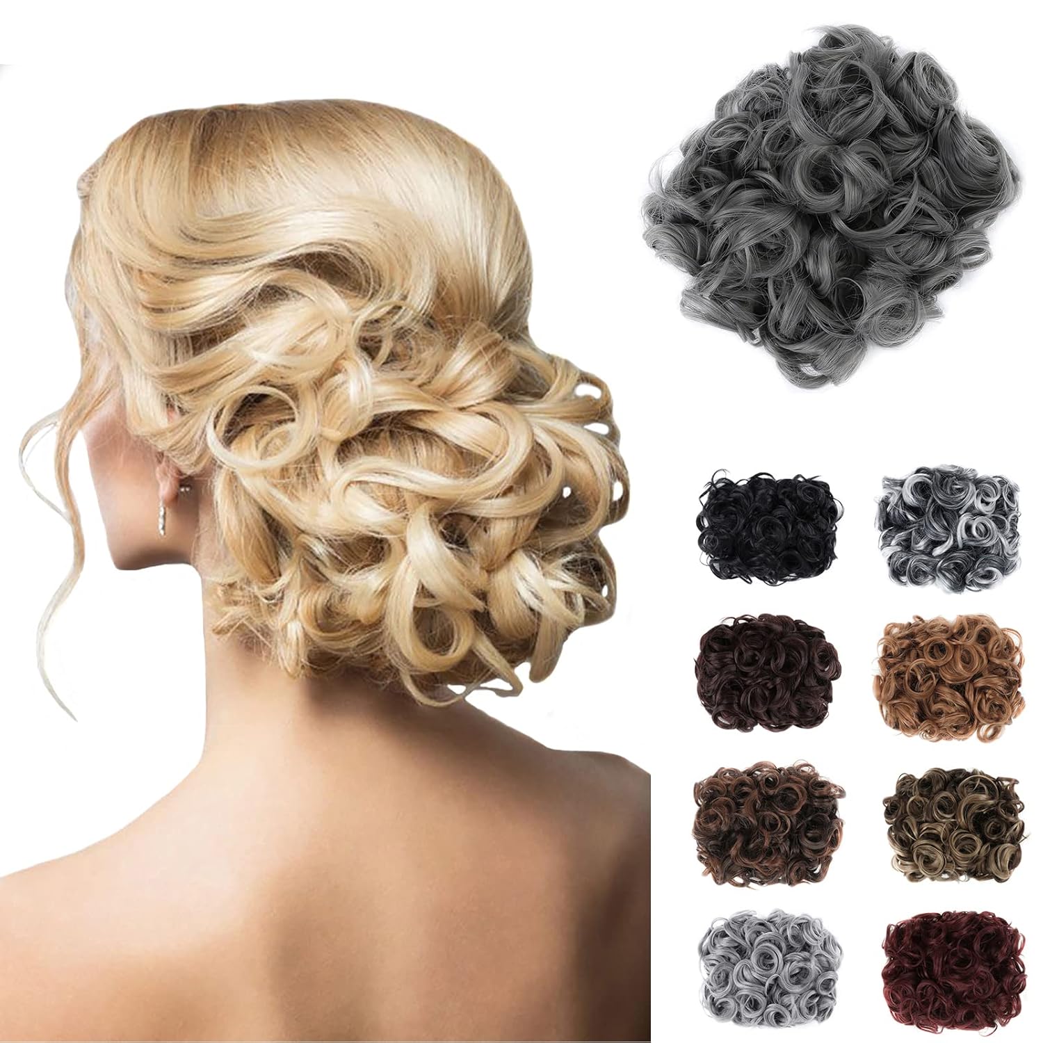 Messy Curly Hair Extensions Clip-in Ponytail Women Synthetic Wig