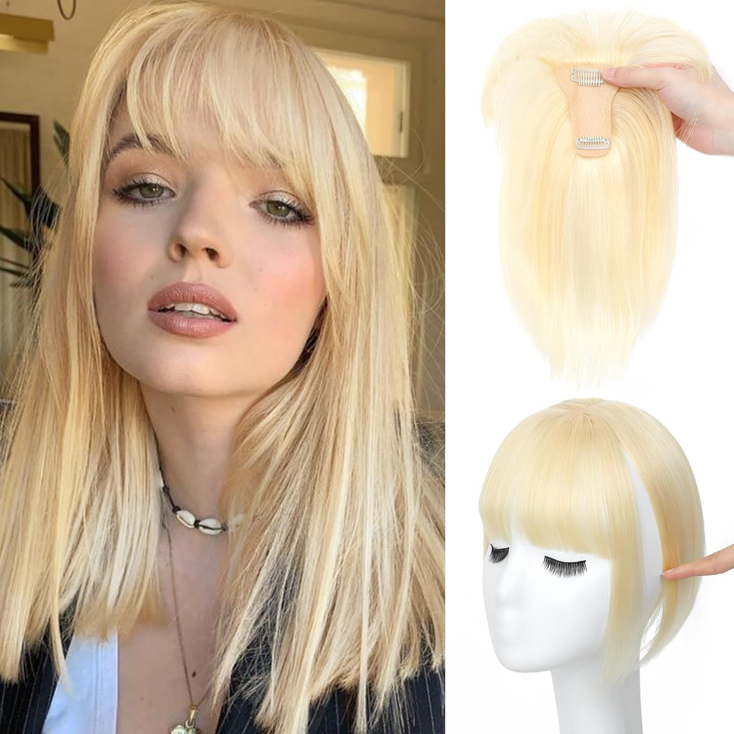Bangs Hair Clip 360° 3D Cover Clip Wig Hair Extension Synthetic Wig