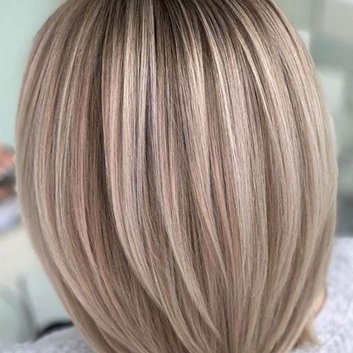 Layered Blonde Bob Wig Straight Short Wig Synthetic Wig