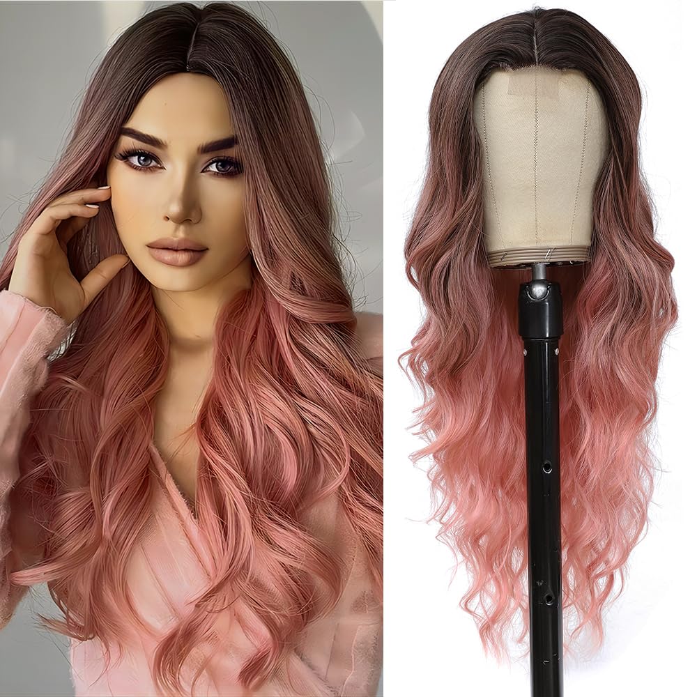 Long Wavy Middle Parted Synthetic Wig 26 Inch
