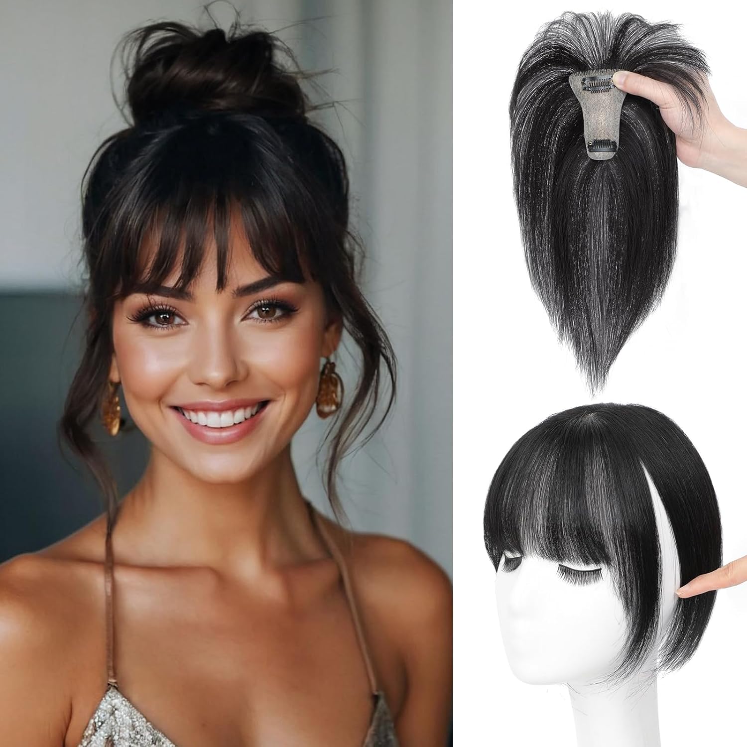 Bangs Hair Clip 360° 3D Cover Clip Wig Hair Extension Synthetic Wig