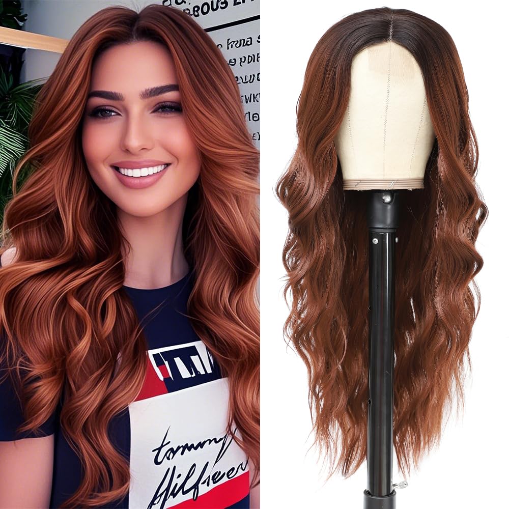 Long Wavy Middle Parted Synthetic Wig 26 Inch