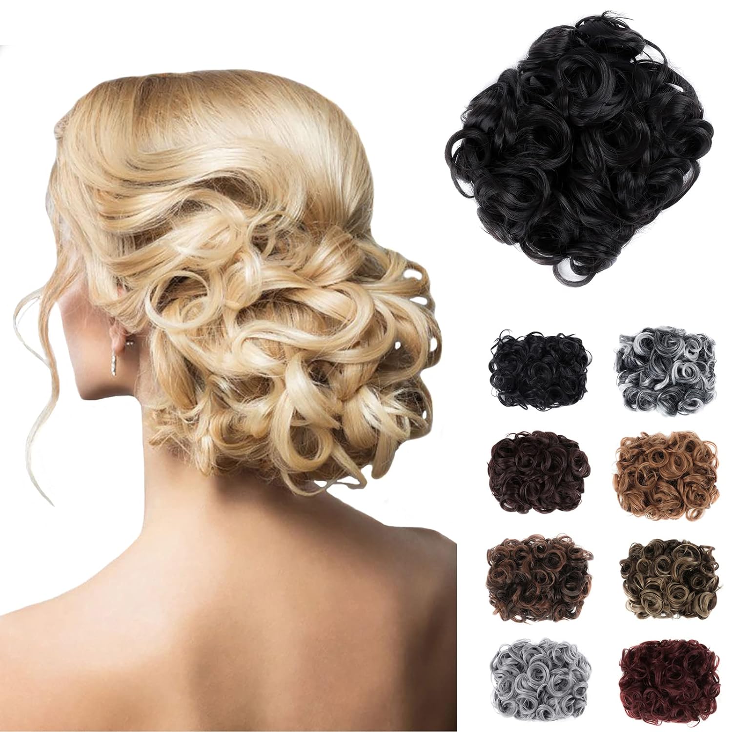 Messy Curly Hair Extensions Clip-in Ponytail Women Synthetic Wig