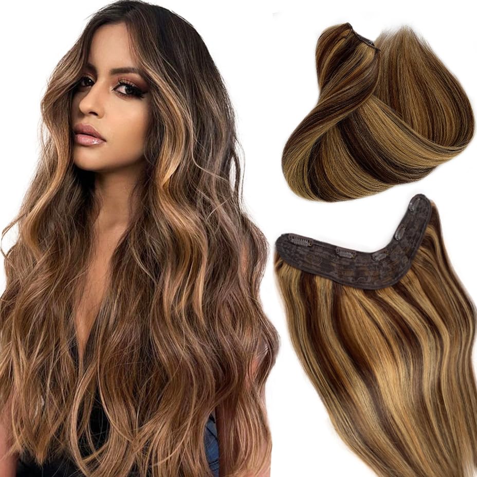 Clip hair extension wig for women with thin hair 22 inches