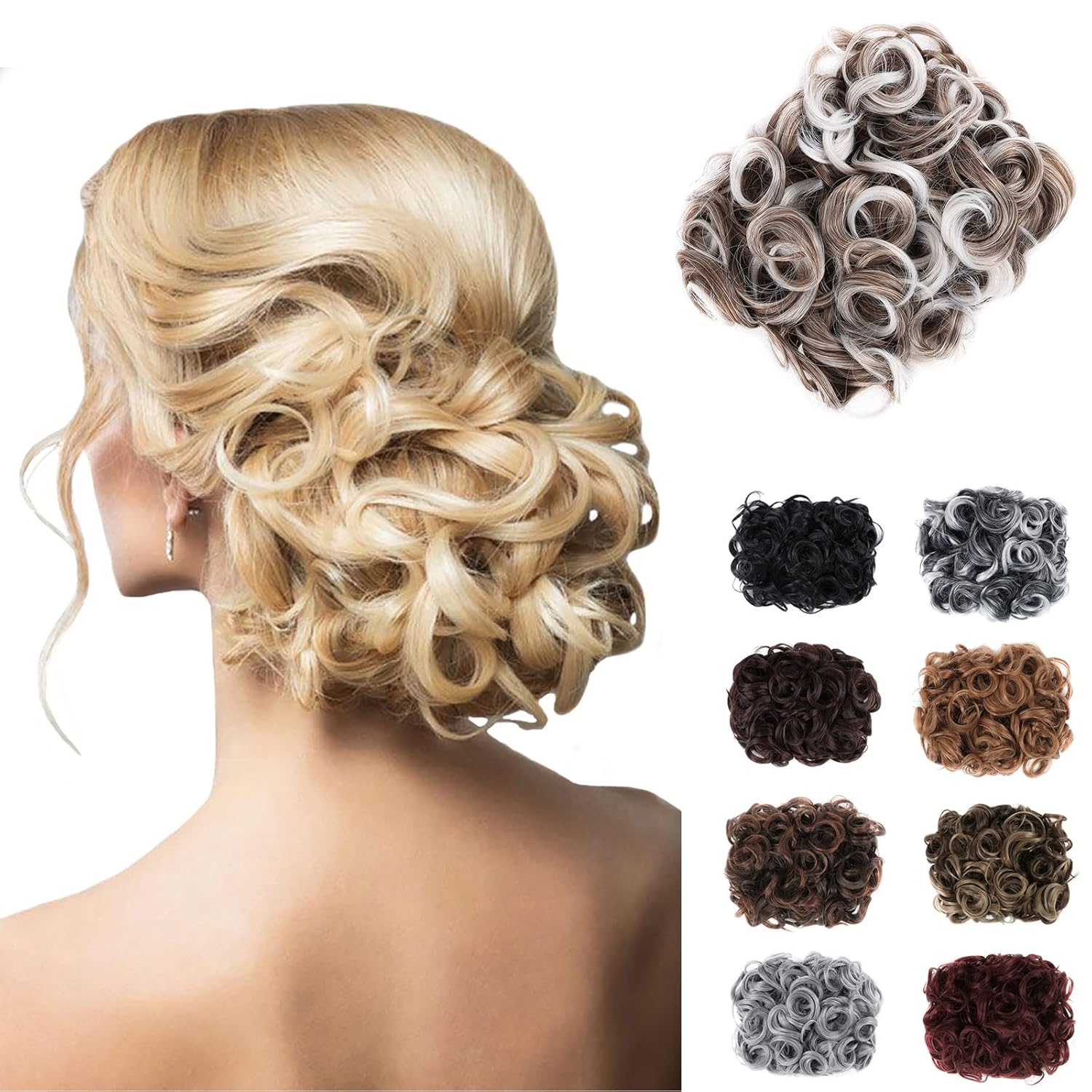 Messy Curly Hair Extensions Clip-in Ponytail Women Synthetic Wig