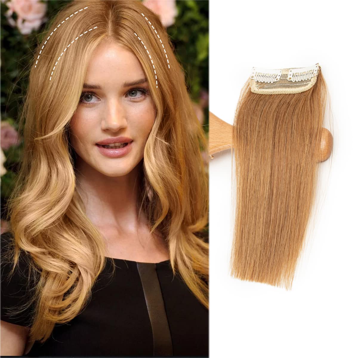 Invisible Clip-in Hair Extensions Double Weft One-piece Synthetic Wigs