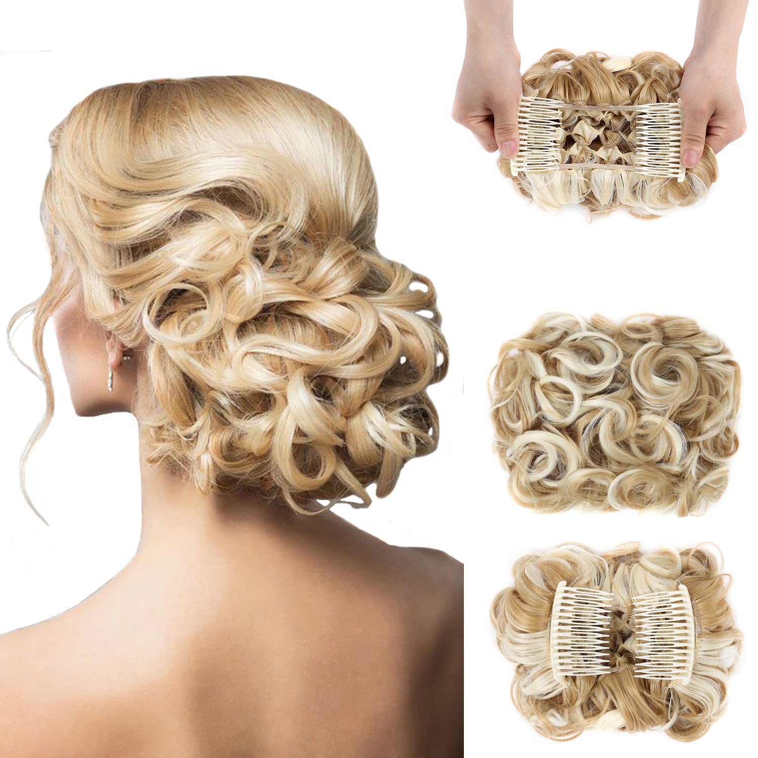 Messy Curly Hair Extensions Clip-in Ponytail Women Synthetic Wig