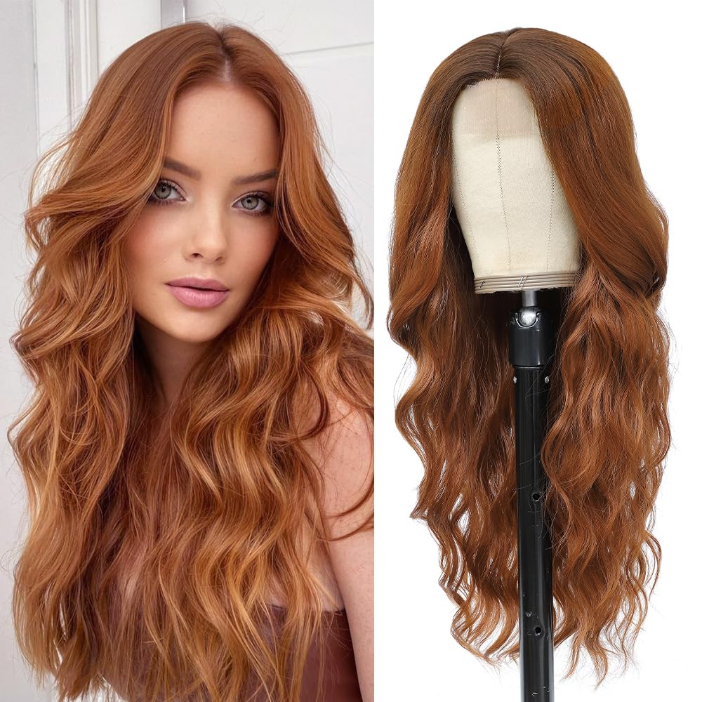 Long Wavy Middle Parted Synthetic Wig 26 Inch