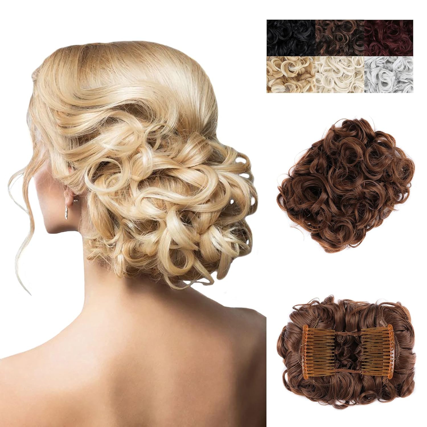 Messy Curly Hair Extensions Clip-in Ponytail Women Synthetic Wig