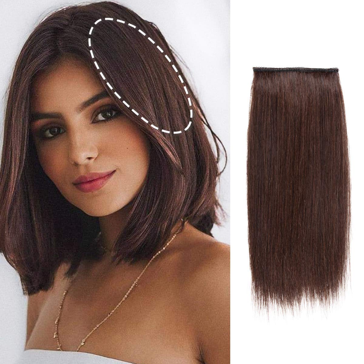Invisible Clip-in Hair Extensions Double Weft One-piece Synthetic Wigs