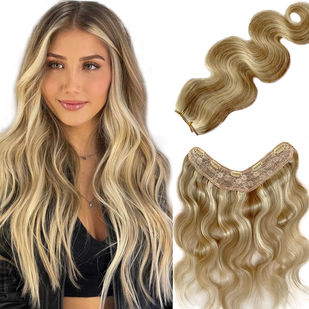 Clip hair extension wig for women with thin hair 22 inches