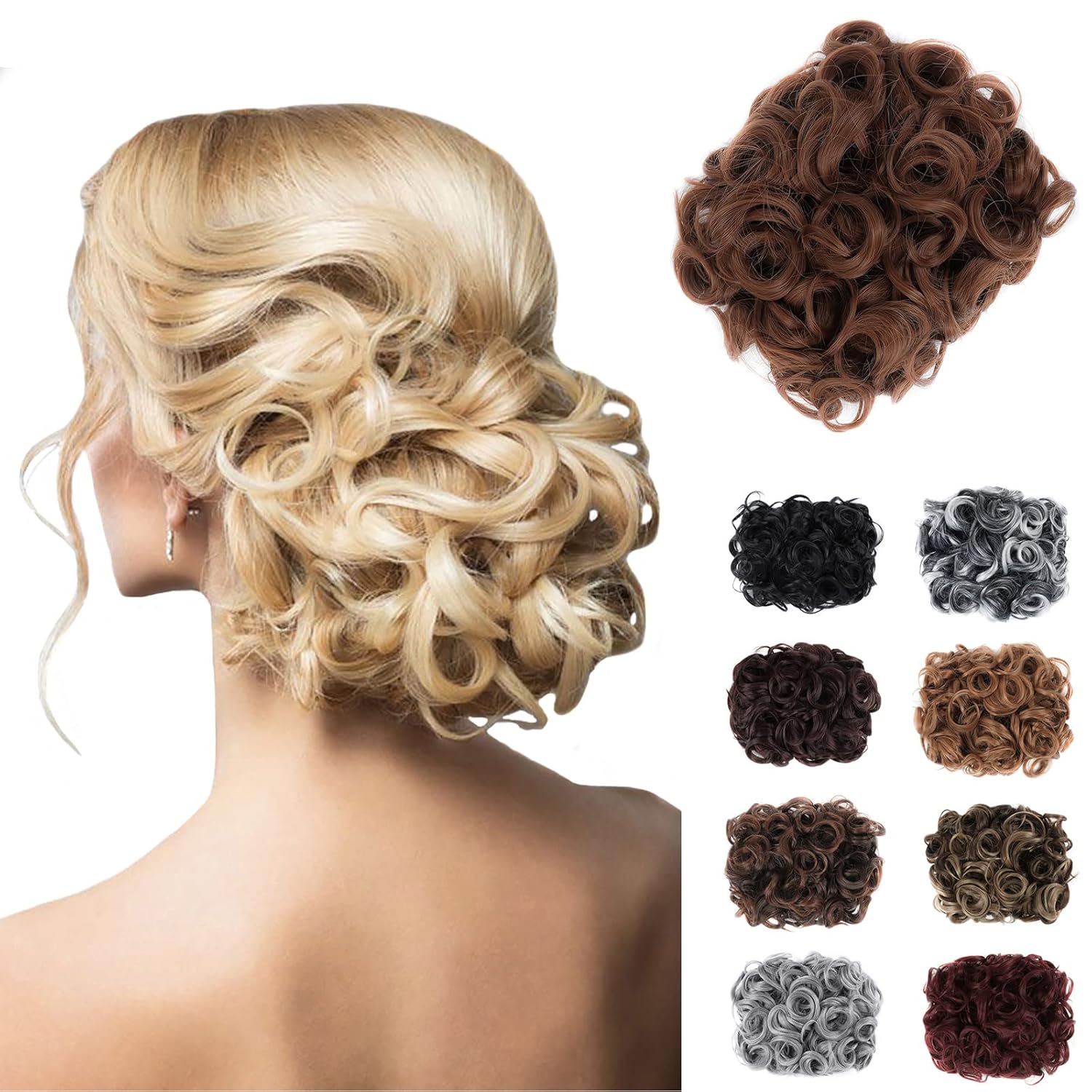 Messy Curly Hair Extensions Clip-in Ponytail Women Synthetic Wig