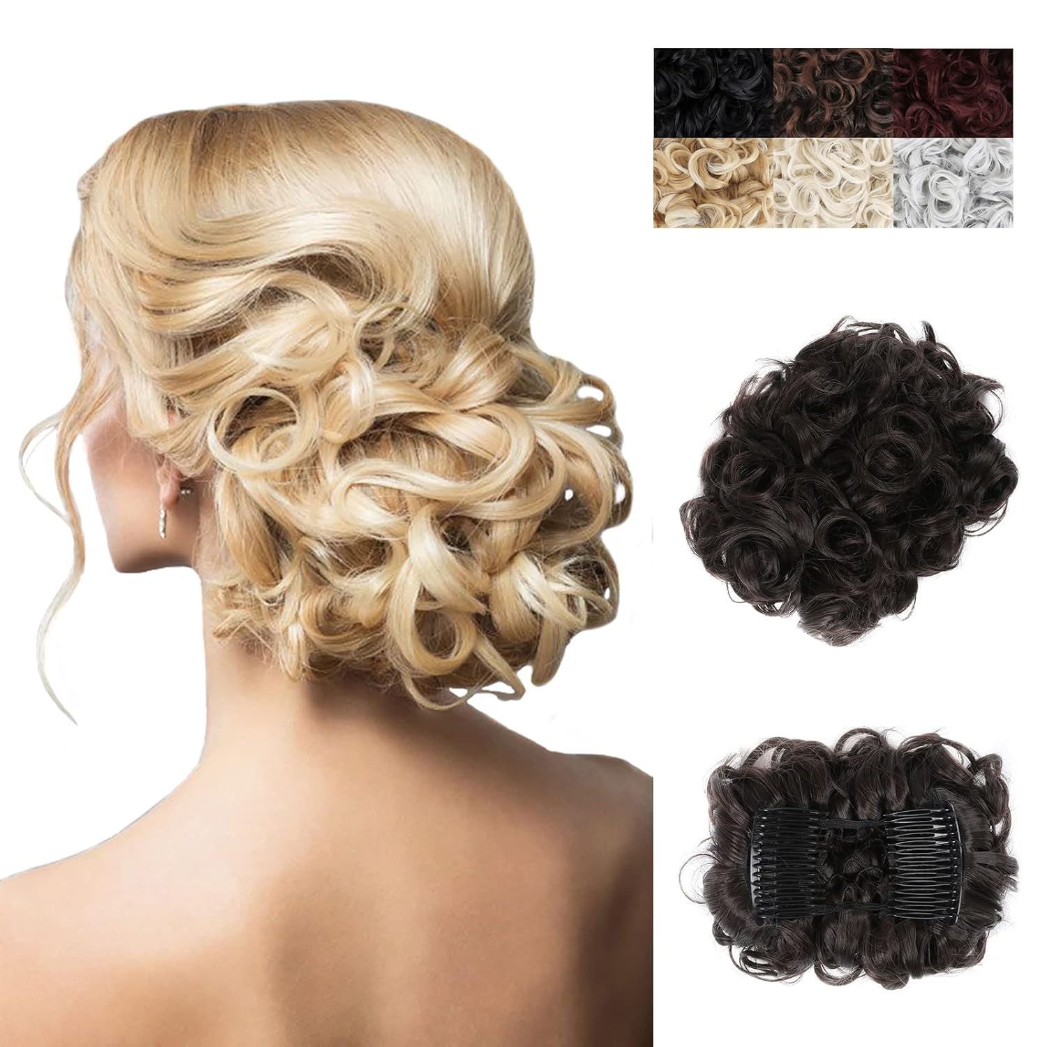 Messy Curly Hair Extensions Clip-in Ponytail Women Synthetic Wig