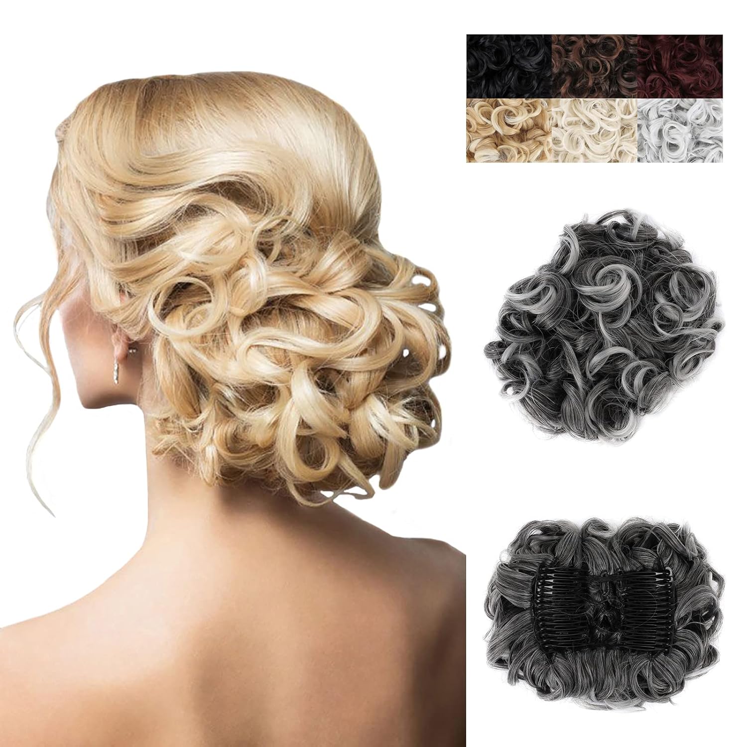 Messy Curly Hair Extensions Clip-in Ponytail Women Synthetic Wig