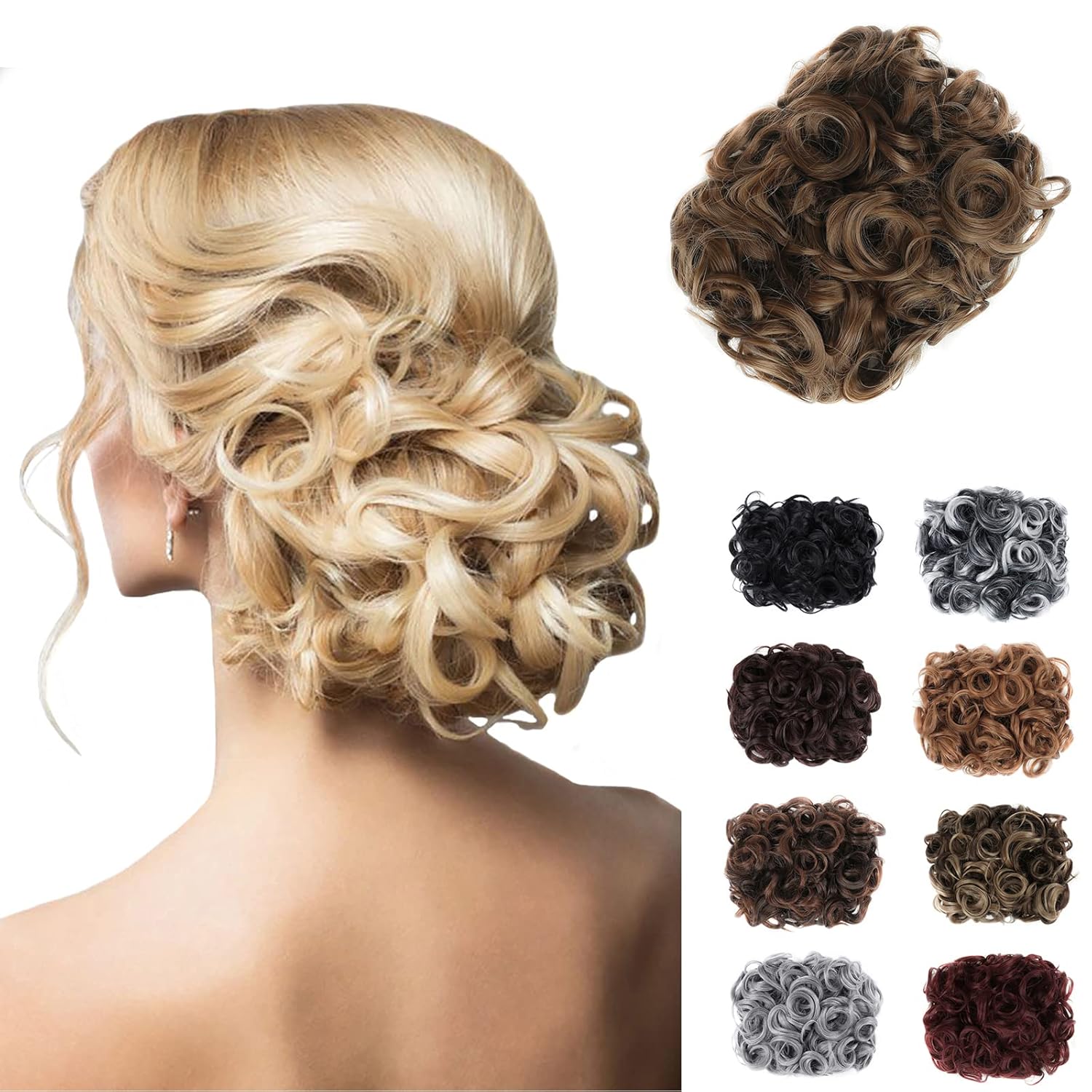 Messy Curly Hair Extensions Clip-in Ponytail Women Synthetic Wig