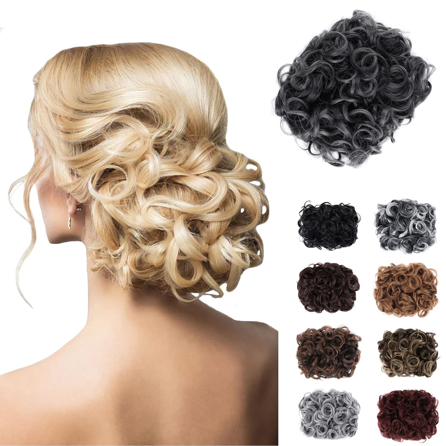 Messy Curly Hair Extensions Clip-in Ponytail Women Synthetic Wig