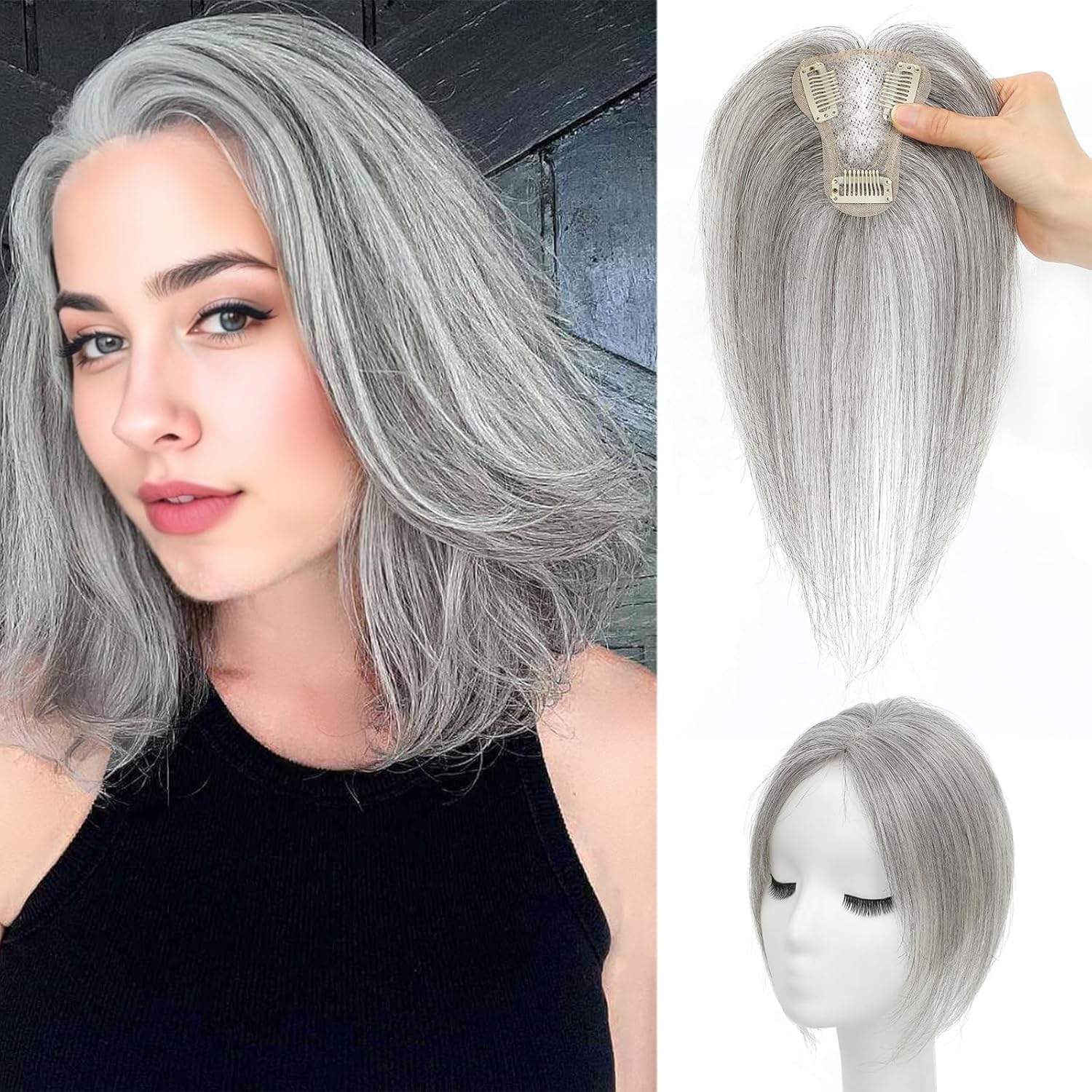 Bangs hair extensions 360° 3D covered with soft bangs synthetic wig