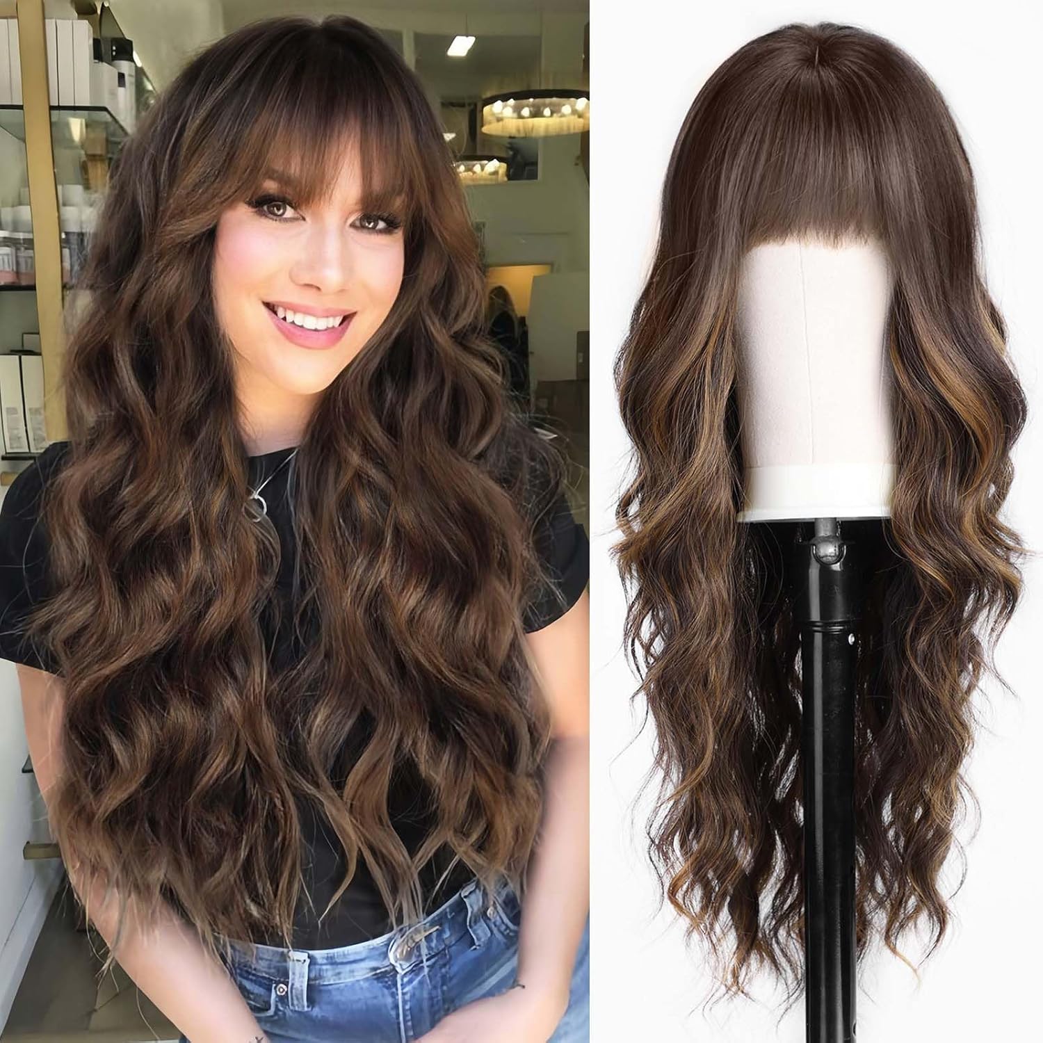 Long Wavy Wig Curly Wavy Synthetic Wig