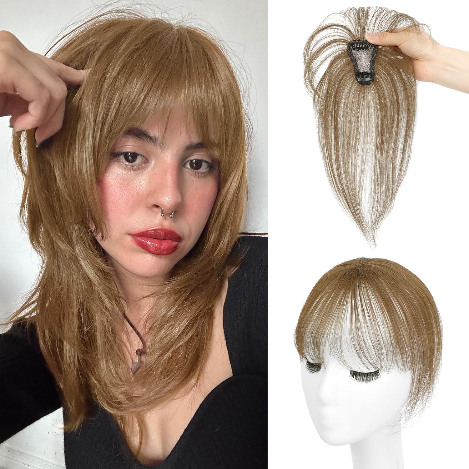 Bangs Hair Clip 360° 3D Covering Bangs Clip Hair Clip Synthetic Wig