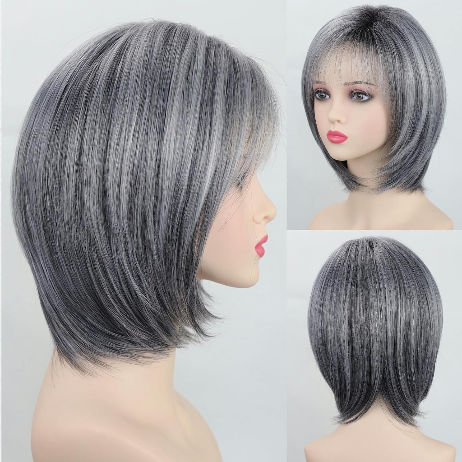 Layered Blonde Bob Wig Straight Short Wig Synthetic Wig