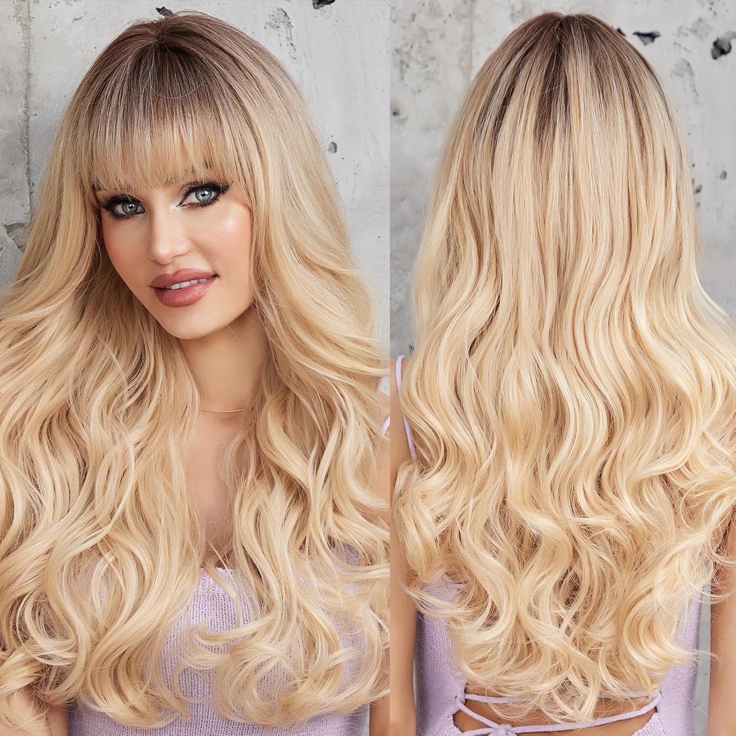 Long Wavy Wig Curly Wavy Synthetic Wig