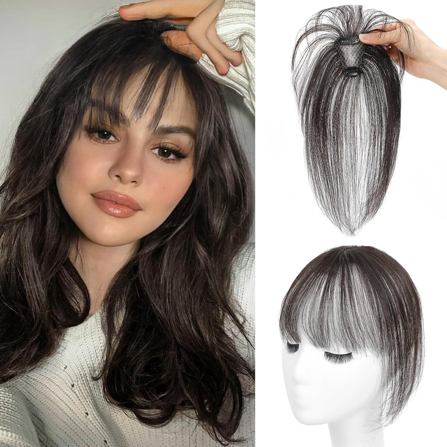 Bangs Hair Clip 360° 3D Covering Bangs Clip Hair Clip Synthetic Wig