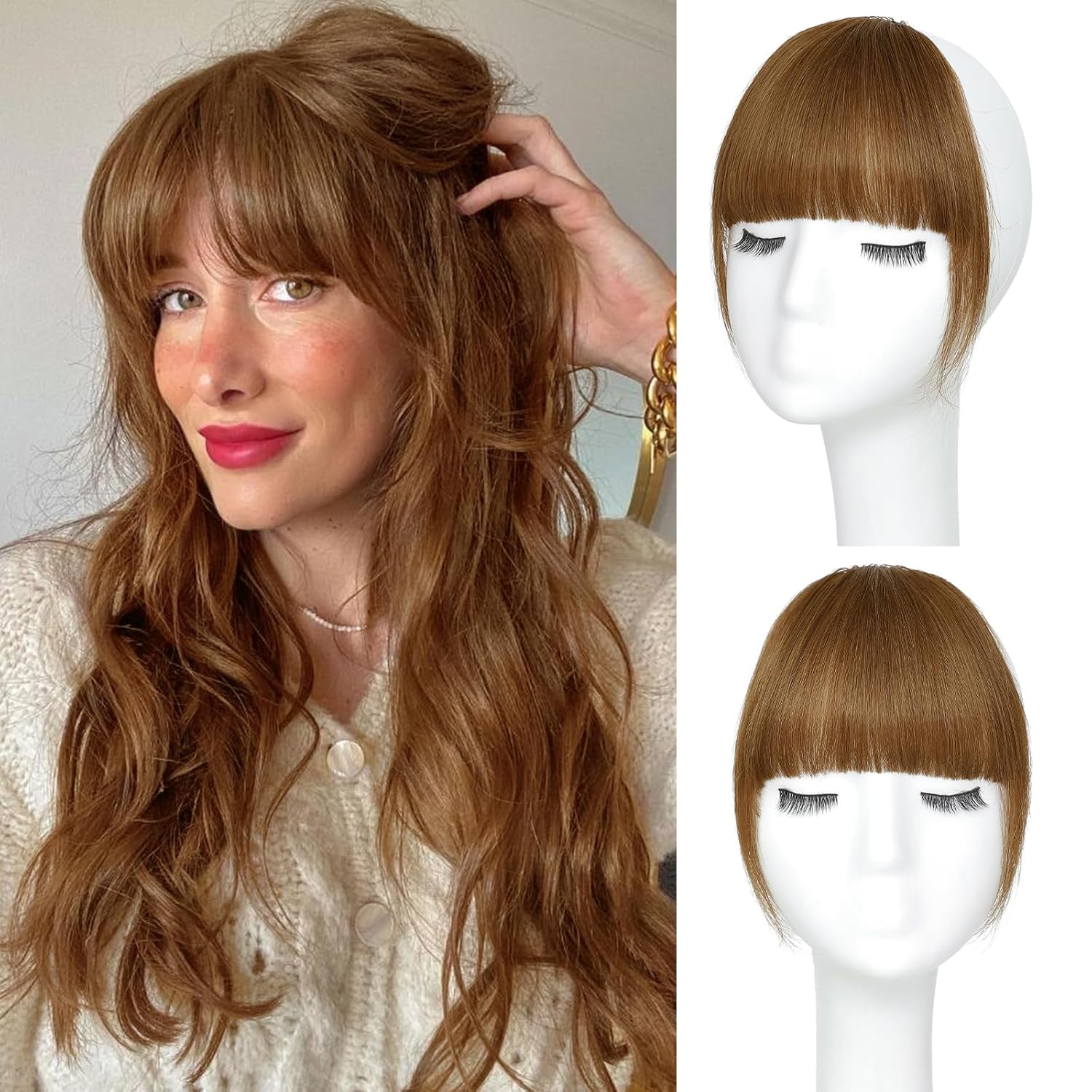 Bangs Hair Clip 360° 3D Covering Bangs Clip Hair Clip Synthetic Wig