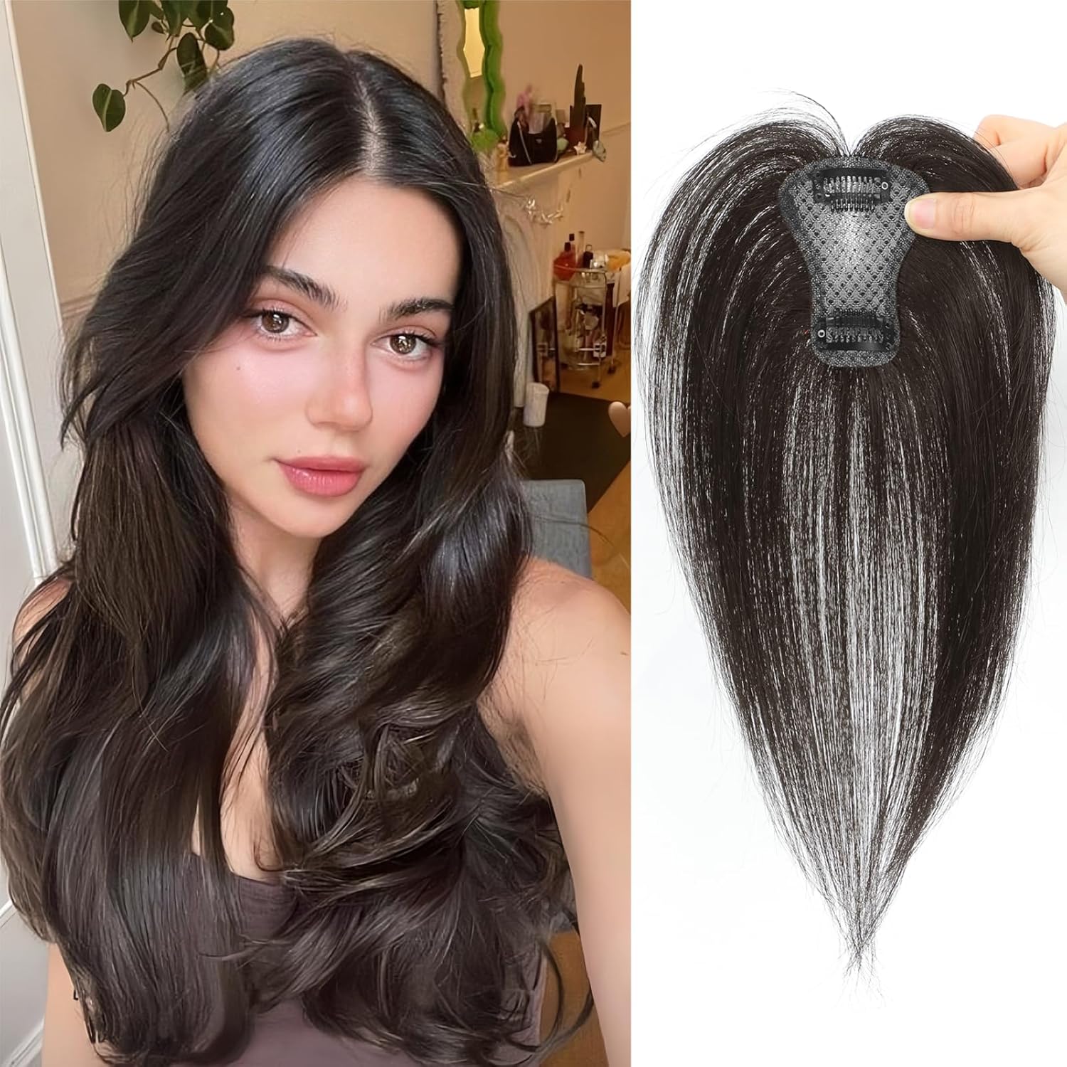 Bangs hair extensions 360° 3D covered with soft bangs synthetic wig