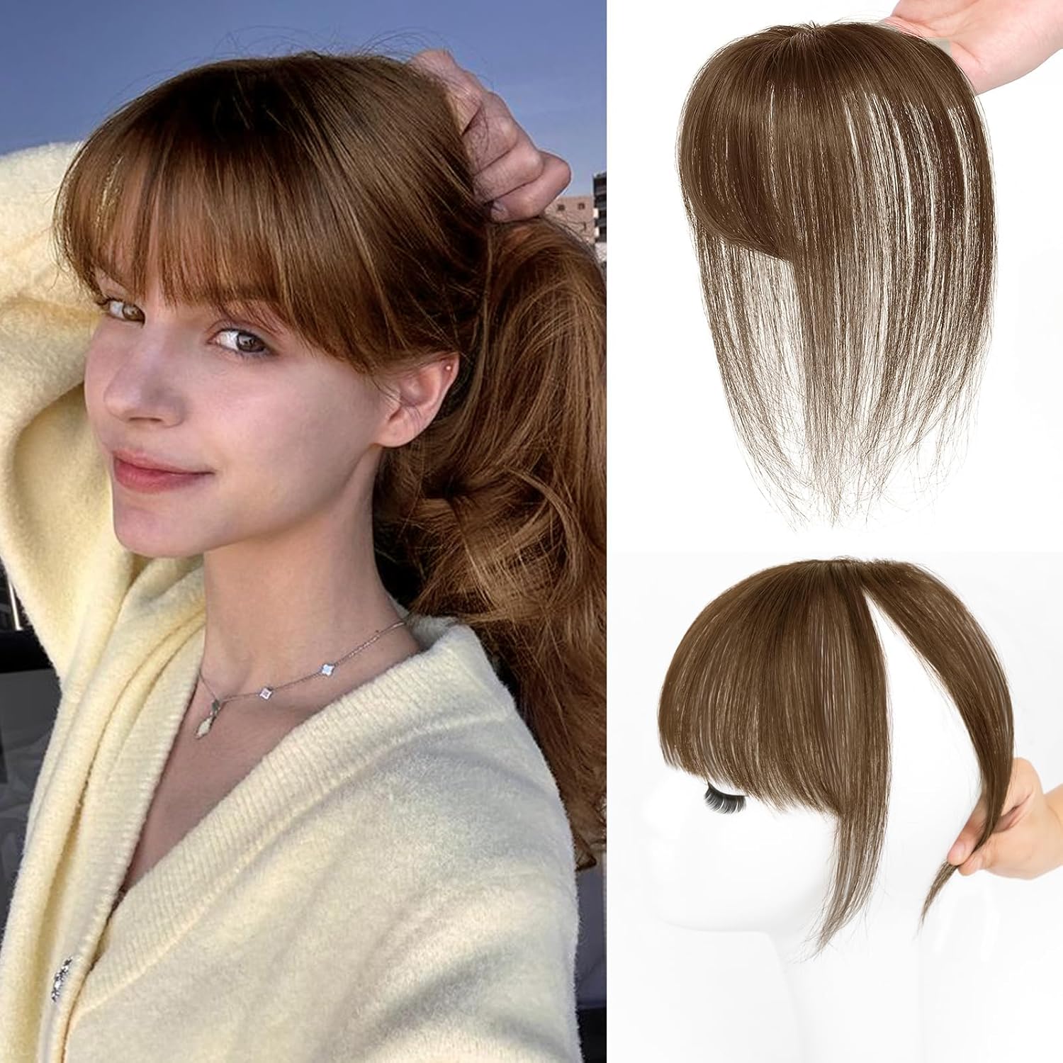 Bangs Hair Clip 360° 3D Covering Bangs Clip Hair Clip Synthetic Wig