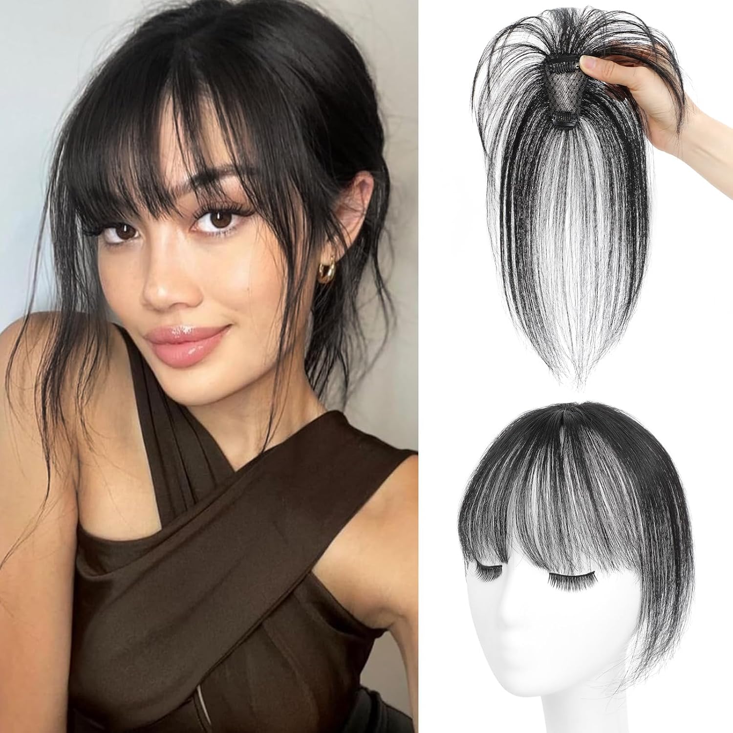 Bangs Hair Clip 360° 3D Covering Bangs Clip Hair Clip Synthetic Wig