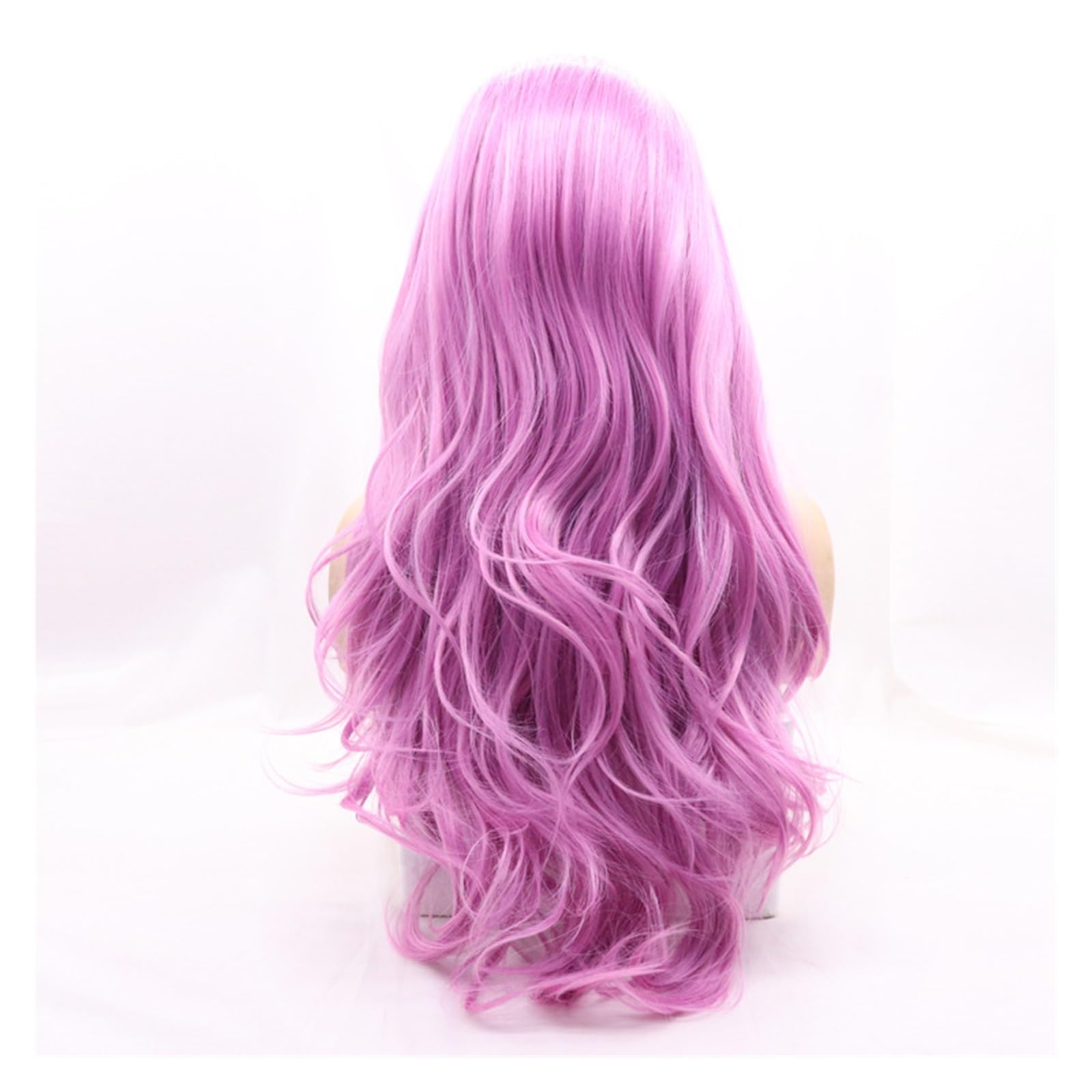 Long wave purple synthetic wig