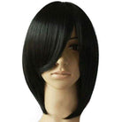 Short black straight hair synthetic wig