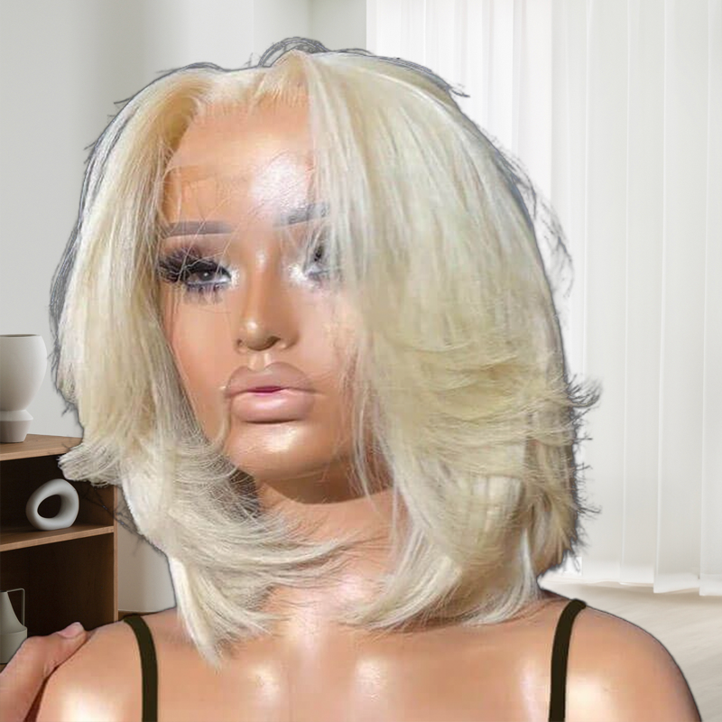 Glueless Straight Bob Wigs Human Hair Lace Front Wig