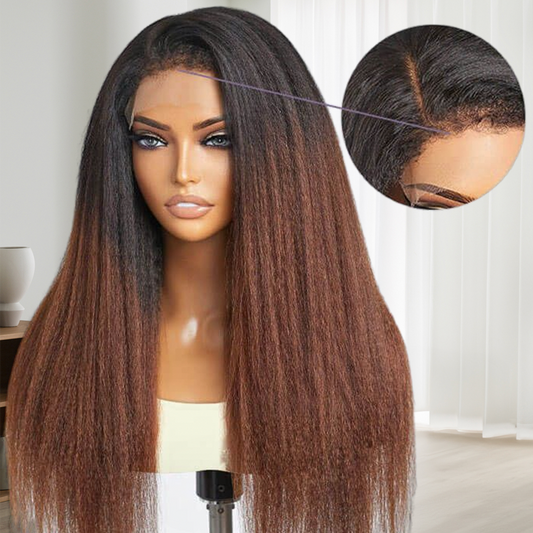 Glueless Wig Ombre Kinky Straight Hair