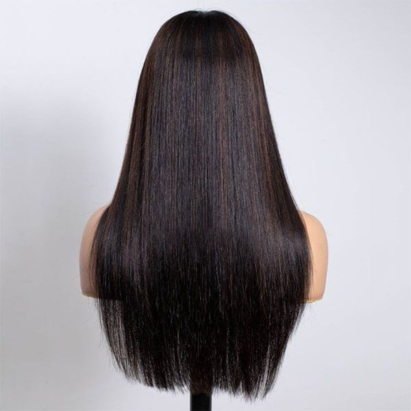 Layered Cut Glueless Highlights Silky Straight