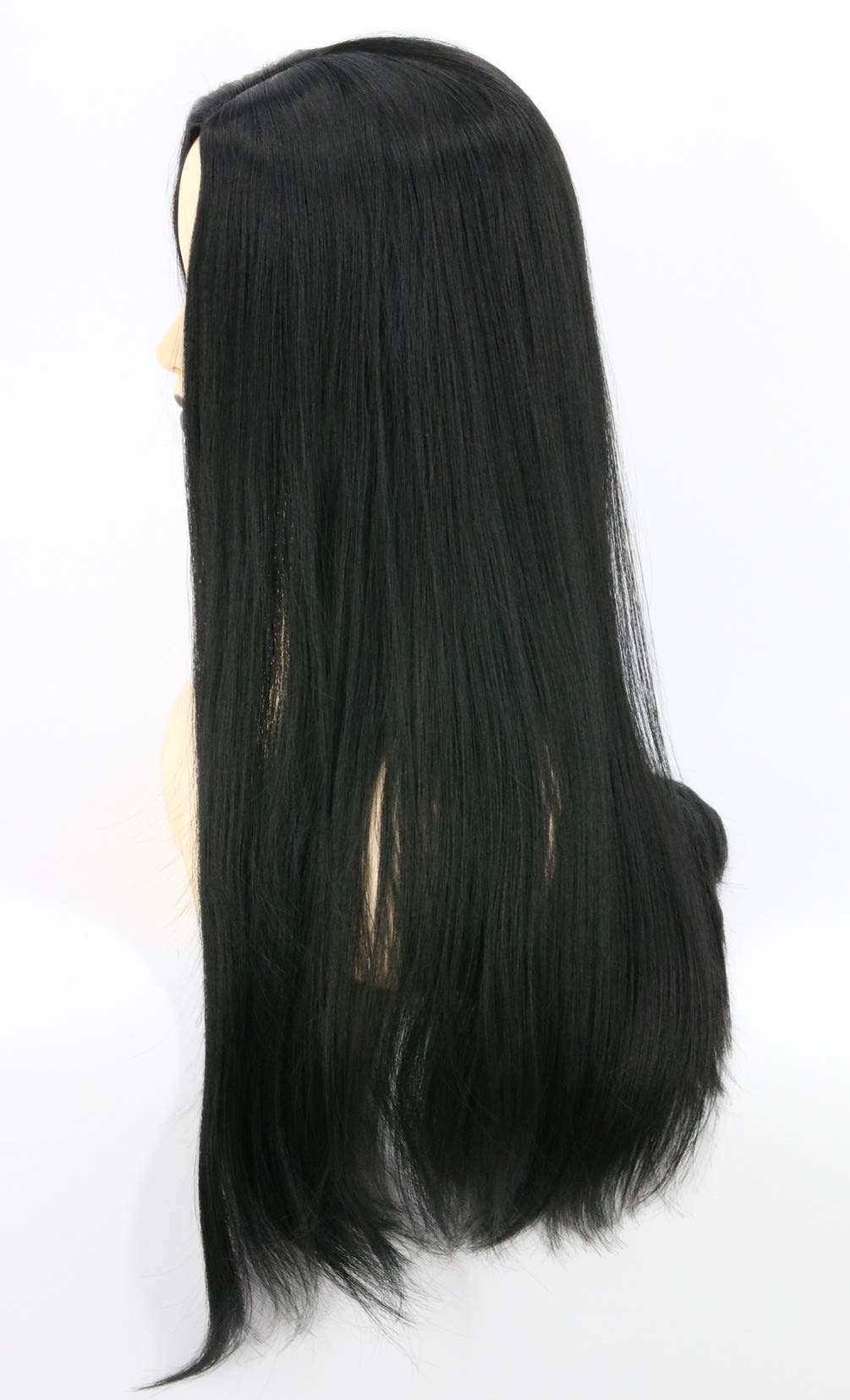 Female wig Black long straight 28 -inch wig Synthetic hair fashion