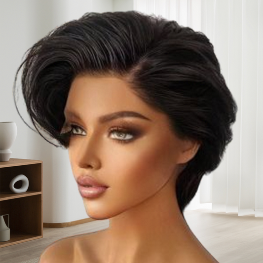 Glueless Pixie Cut Bob Wigs Straight Human Hair