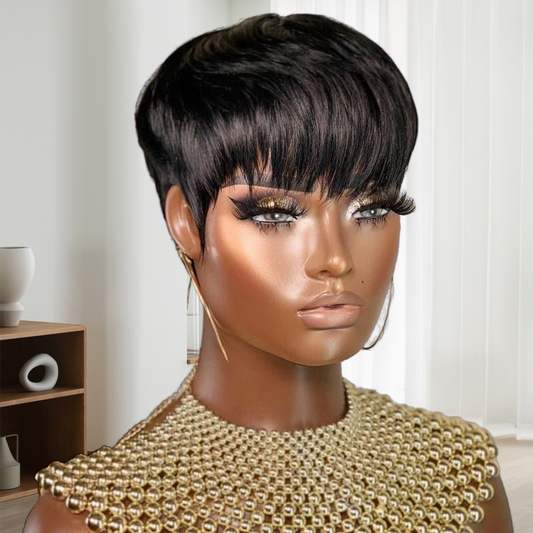 Short Wigs Layered Pixie Cut Human Hair Wigs