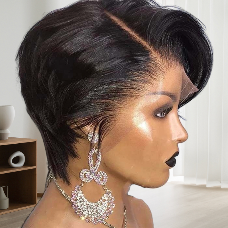 Affordable 4x4 Lace Closure Short Pixie Cut Wig